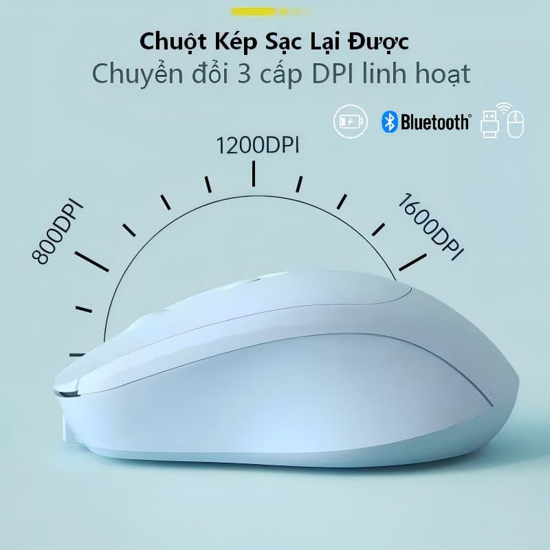 Chuột Không Dây, Chuột Bluetooth, Sạc USB – Dành Cho Học Tập, Văn Phòng và Chơi Game
