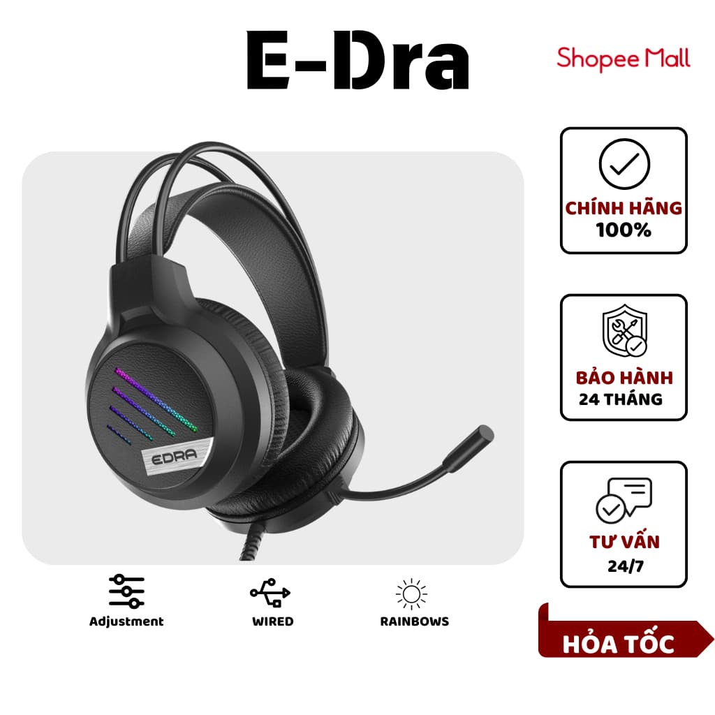 Tai nghe chụp tai gaming E-Dra EH404/EH406 RGB